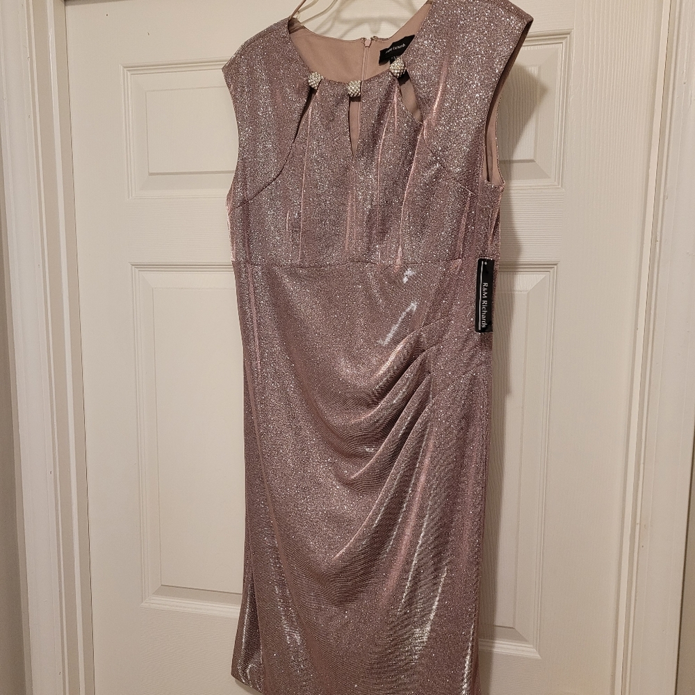 Brand New embellishments metallic Midi sheath dress